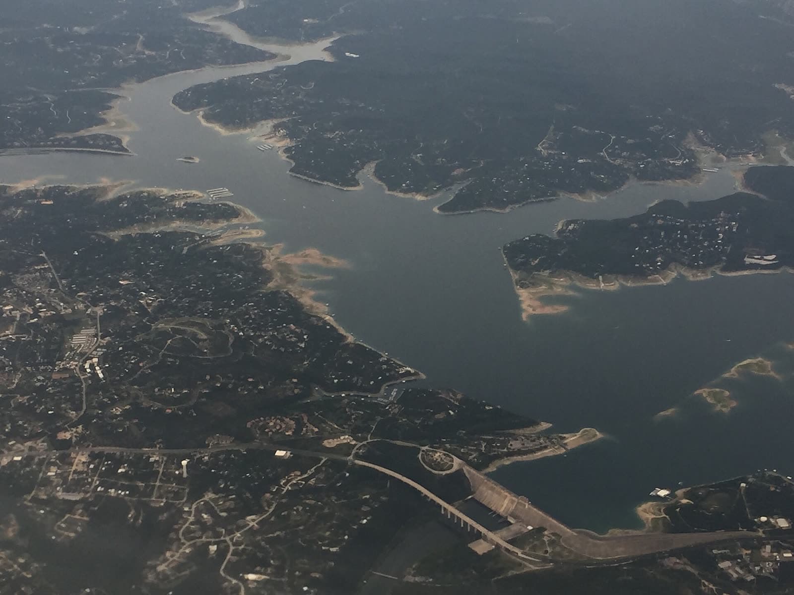 Lake Travis and Mansfield Dam near Lakeway